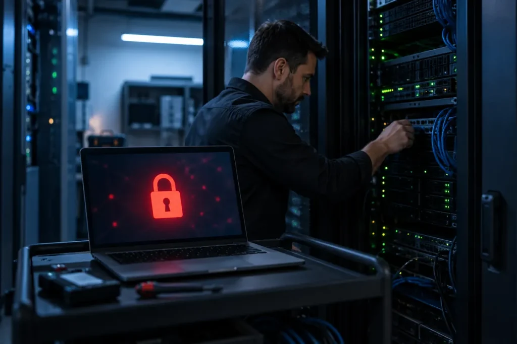 IT-Techniker schützt die Unternehmens-IT vor Ransomware